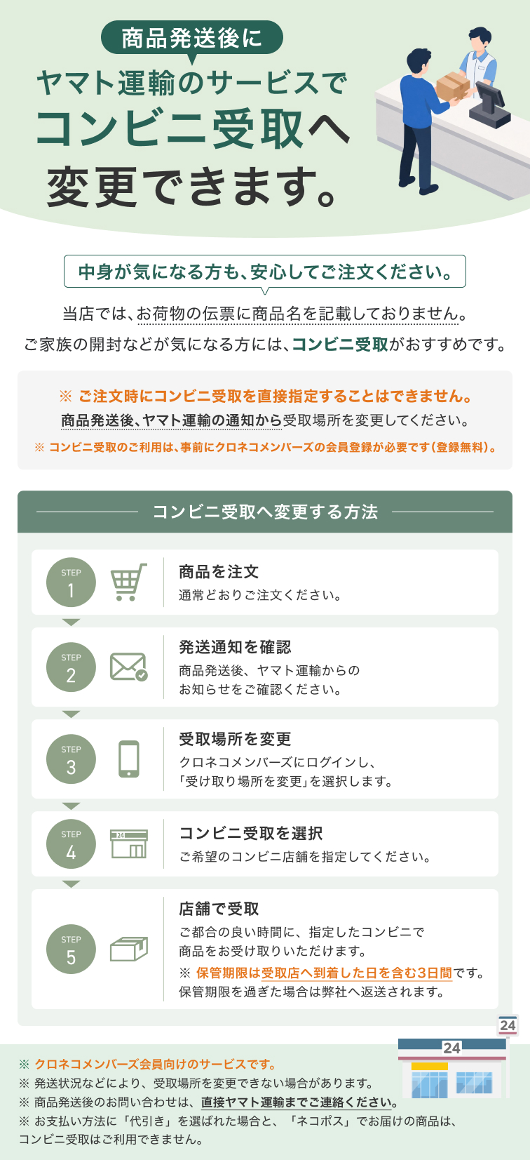 コンビニ受け取り